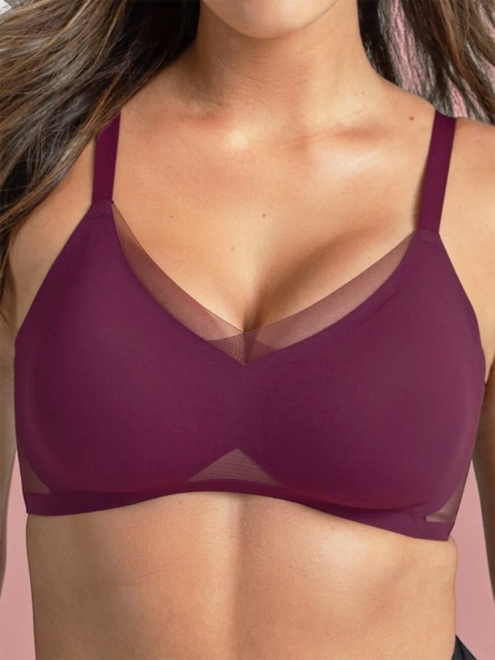 Honeylove Crossover Bra - Beautiful Fig Color - EUC - Support without Wires - 2X